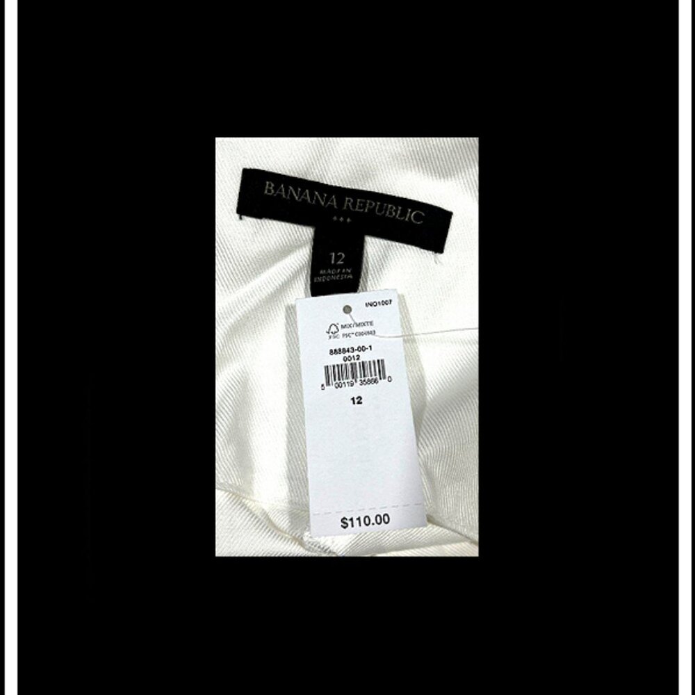 New Rare & Unique Cotton Banana Republic White Short Sexy Dress Women's Sz 12
